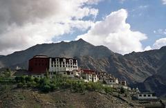 Phyang Gompa monastery in Ladakh, Kashmir with traditional architecture and mountainous backdrop