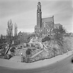 Engelbrektskyrkan Church viewed from Uggelviksgatan street in 1968