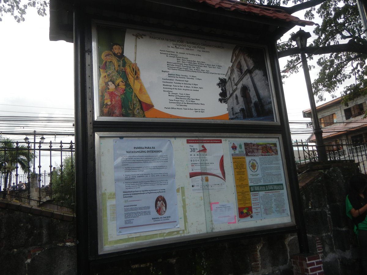 Interior view of the Parokya ni San Jose Bamboo Organ Church in Las Piñas featuring its historic bamboo organ