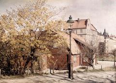 Historic Stockholm street lighting on Borgmästargatan from Vita Berget