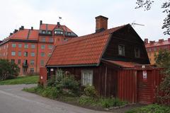 Old 18th century house Mäster Pers gränd 1 in Vitabergsparken Stockholm