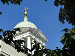 Helsinki Old Church in Helsinki, Finland surrounded by greenery