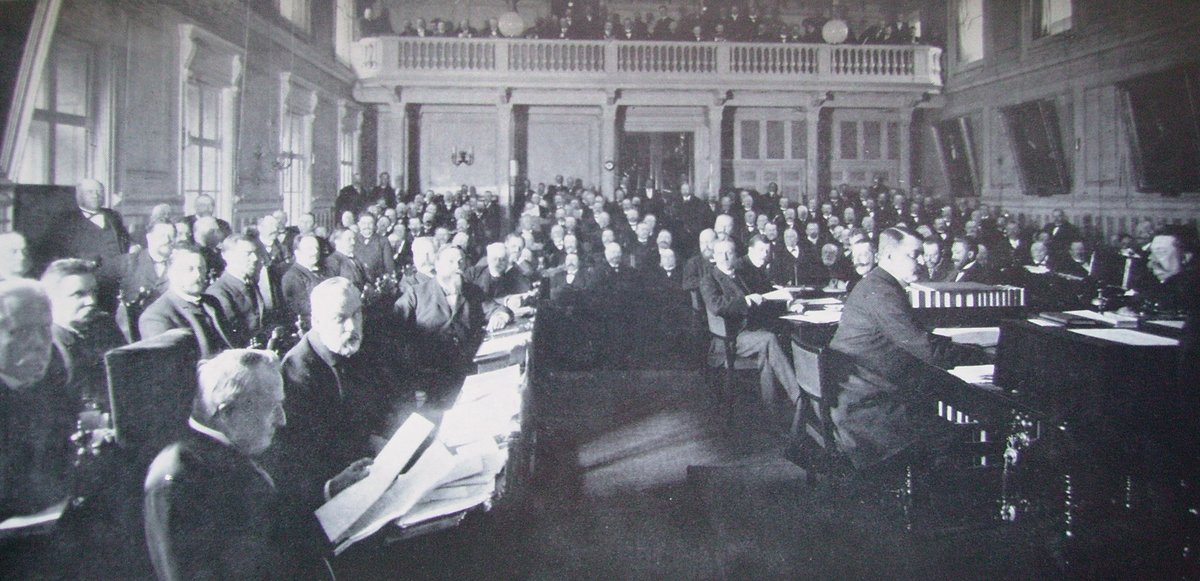 Historic photo of the Swedish Riksdag chamber in session 1904