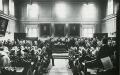 Första kammarens plenisal in Gamla riksdagshuset, historic Swedish parliamentary chamber in 1900