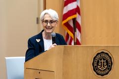 Deputy Secretary of State Wendy Sherman speaking at a recruitment event at Dillard University in New Orleans