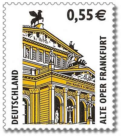 Alte Oper Frankfurt am Main landmark postage stamp from Dauerbriefmarkenserie Sehenswürdigkeiten series