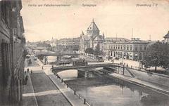 Synagogue along the Canal du Faux-Rempart in Strasbourg