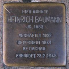 Stolperstein Dedicated To Heinrich Baumann