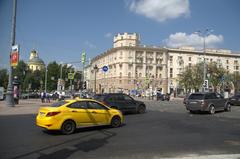 Celebration event in Moscow on 28th of July 2016 with people and city landmarks
