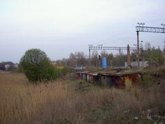 Construction site preparations for Lomonosov port with cranes and earthworks