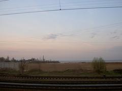 Construction preparations at Lomonosov Port with cranes and construction equipment