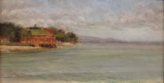 Royal Hawaiian Hotel Annex in Waikiki oil sketch by Grace Hudson 1901
