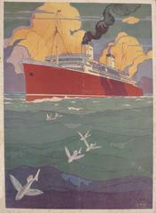 Cover of Royal Hawaiian Hotel banquet menu for first voyage of SS Malolo to Hawaii, 1927