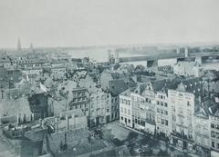 View from the town hall tower on the fixed bridge in Cologne, 1896