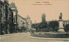 Pomnik Ujejskiego monument on Akademicka Street in Lviv