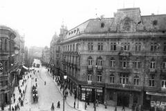 Beginning of Shevchenko Avenue in Lviv city with buildings and road