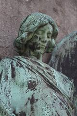 Historic Alter Südfriedhof cemetery in Munich with old gravestones and trees
