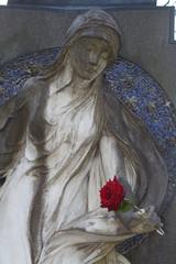 Historic graves and old tombstones at Alter Südfriedhof cemetery in Munich