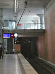 Munich U-Bahn station Messestadt West eastern concourse open to the outdoors