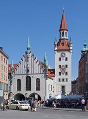 West side view of Old Town Hall in Munich, Germany