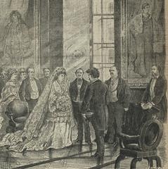 Civil wedding ceremony in the council hall of Vienna with members of the Hofoperntheater and Hofpianistin Sophie Menter