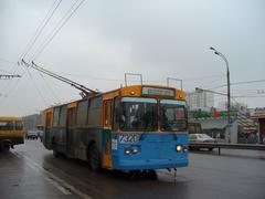 Moscow ZiU-682 trolleybus near Ryazansky Prospekt metro station