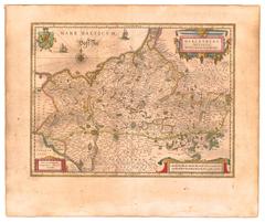 Antique map of the Duchy of Mecklenburg from 1645