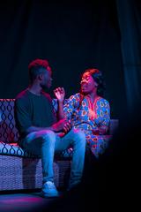 Actors performing 'Tant qu'on s'aime' at Institut Français in Goma