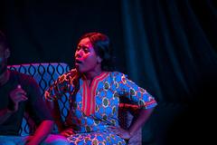 Performance of the play 'Tant qu'on s'aime' by GAARJ youth organisation at Institut Français in Goma