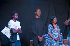 Actors of the theatrical show Tant qu'on s'aime performed by GAARJ youth organization
