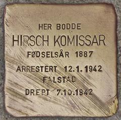 Stolperstein Dedicated To Hirsch Zvi Komissar
