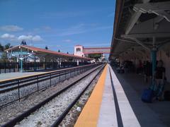 West Palm Beach train station Amtrak tracks north view