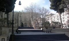 Sabir Garden in Baku covered in winter snow