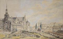 Bernardine Square in Lviv depicted in a historical painting by Franz Kowalishin