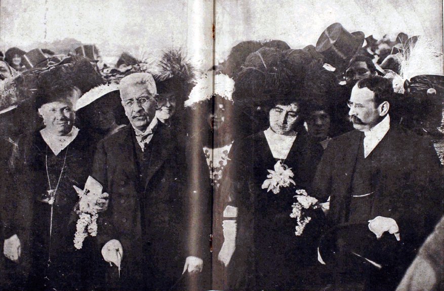 Historical photo of S.A.R. Infanta Doña Isabel and President Pedro Montt at Hipódromo del Jockey Club