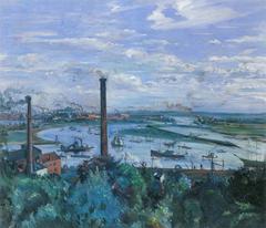 View of Köhlbrand in Hamburg by Lovis Corinth
