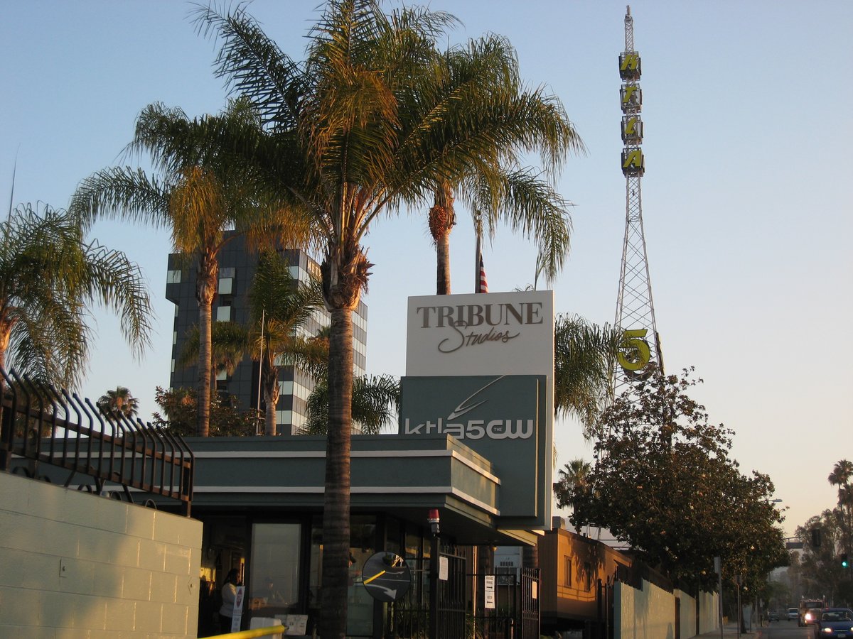 KTLA broadcast tower and Tribune property on Sunset Boulevard in Hollywood California
