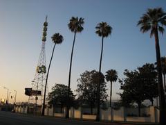 KTLA broadcasting tower against blue sky