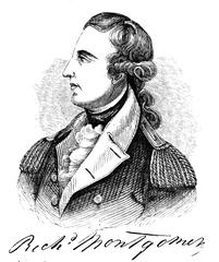 Portrait of Major General Richard Montgomery with autograph from 1775