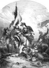 Painting depicting the death of General Richard Montgomery at the Battle of Quebec