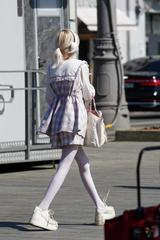 People walking in Taganka district, Moscow in April 2025