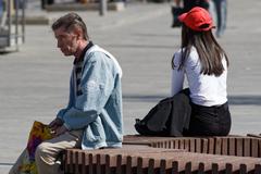 People at Taganka in Moscow during April 2025