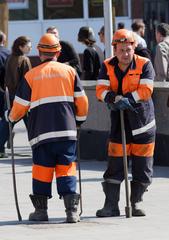 People walking on the streets of Taganka, Moscow in April 2025