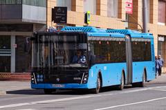 Buses at Taganka Square in Moscow during April 2025