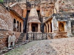 Chaturbhuj Temple, a rock-cut Hindu temple dedicated to Vishnu in Gwalior Fort, Madhya Pradesh, India, known for earliest inscription of zero