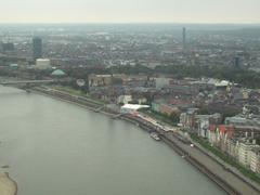 Düsseldorf Old Town from Rheinturm observation deck