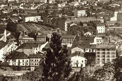 View of Podzamche in Lviv and Gomel Chesed Synagogue (Korte-shul) on Zhovkivska street, 11
