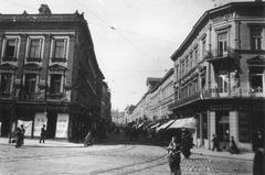 Street view of Ul. Karola Ludwika with City Hotel on the right in Lviv