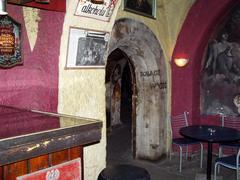 Entrance of Piwnica pod Baranami cultural venue in Krakow