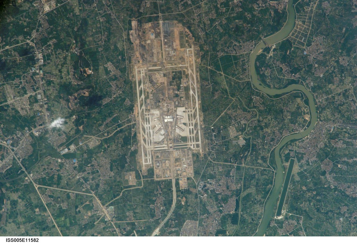 New Canton Airport under construction from space